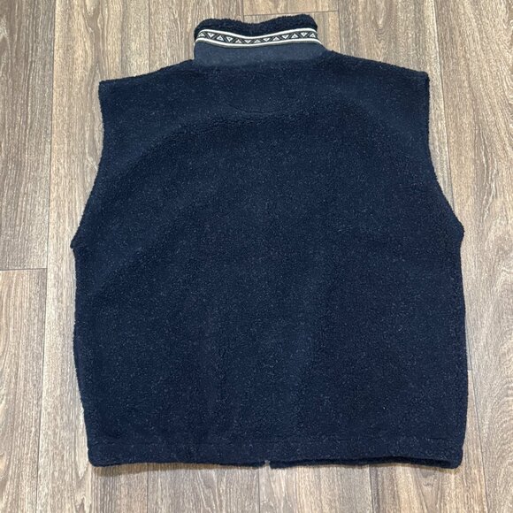 VTG Michigan Wolverines Vest Men's XL Blue Sherpa Embroidered 90s USA Sportswear - Picture 3 of 7